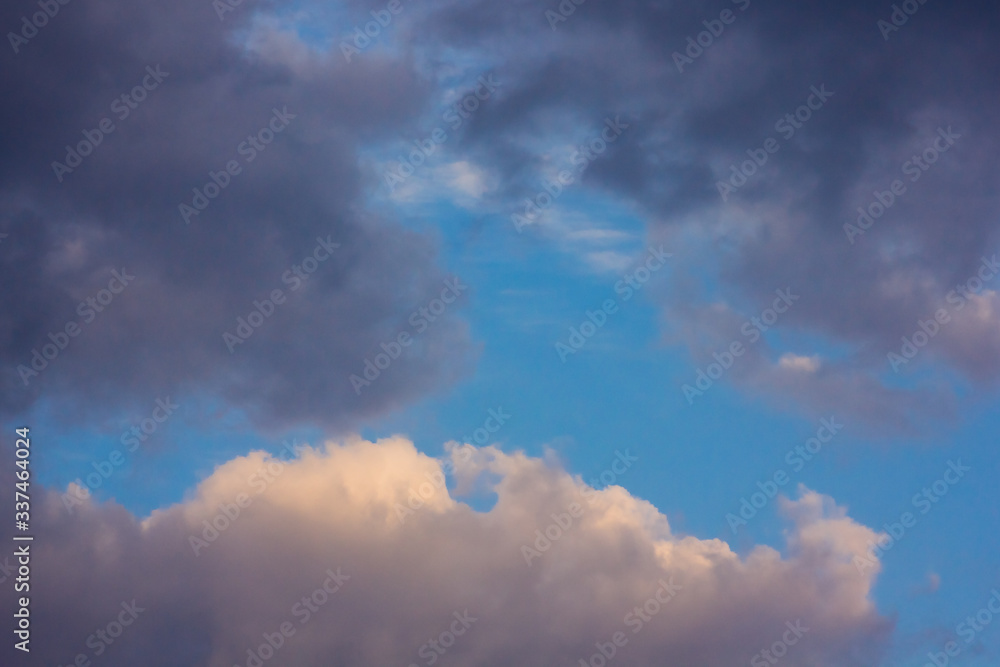 pre-stormy sky in the village in spring