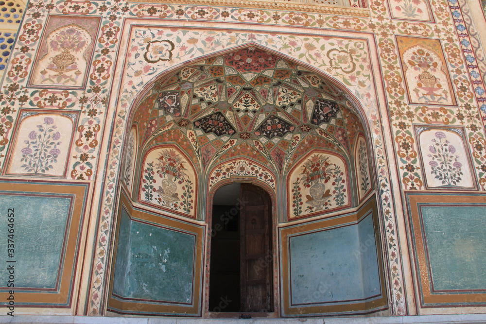 Detail of the Amber Fort in Jaipur, India