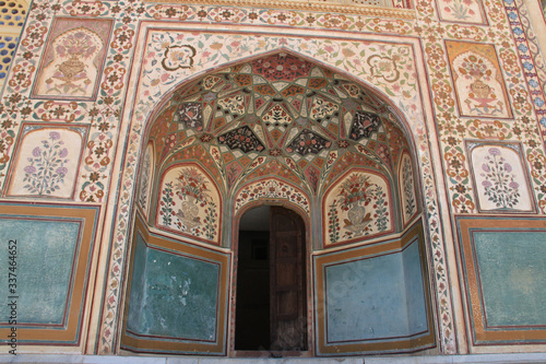 Detail of the Amber Fort in Jaipur  India
