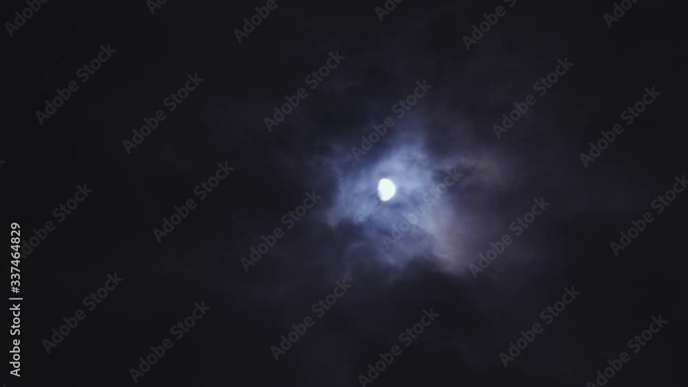 Moon at night with clouds in 4k Moon at night with clouds in 4k