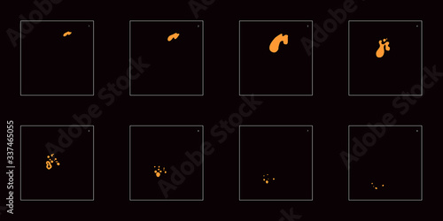 dust dripping special effect animation sprite sheet. Animation for game, cartoon, motion or something else.