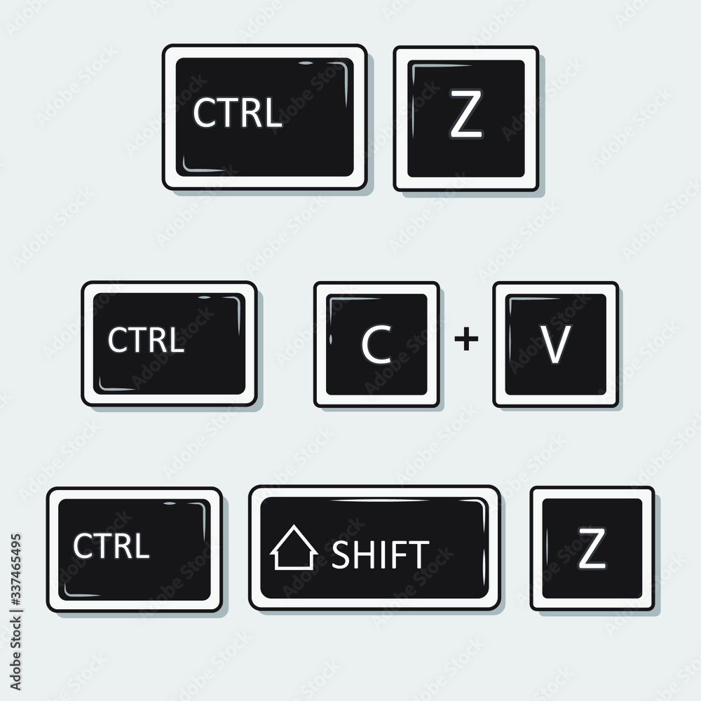 Illustration vector graphic of command on keyboard for undo and copy paste Illustration vector graphic of command on keyboard for undo and copy paste