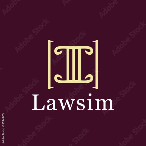 Law Line App logo design vector template with Classic And Premium Concept style.