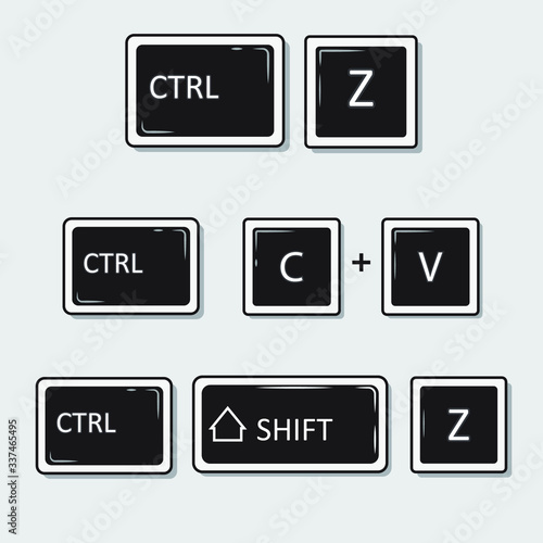 Illustration vector graphic of command on keyboard for undo and copy paste 