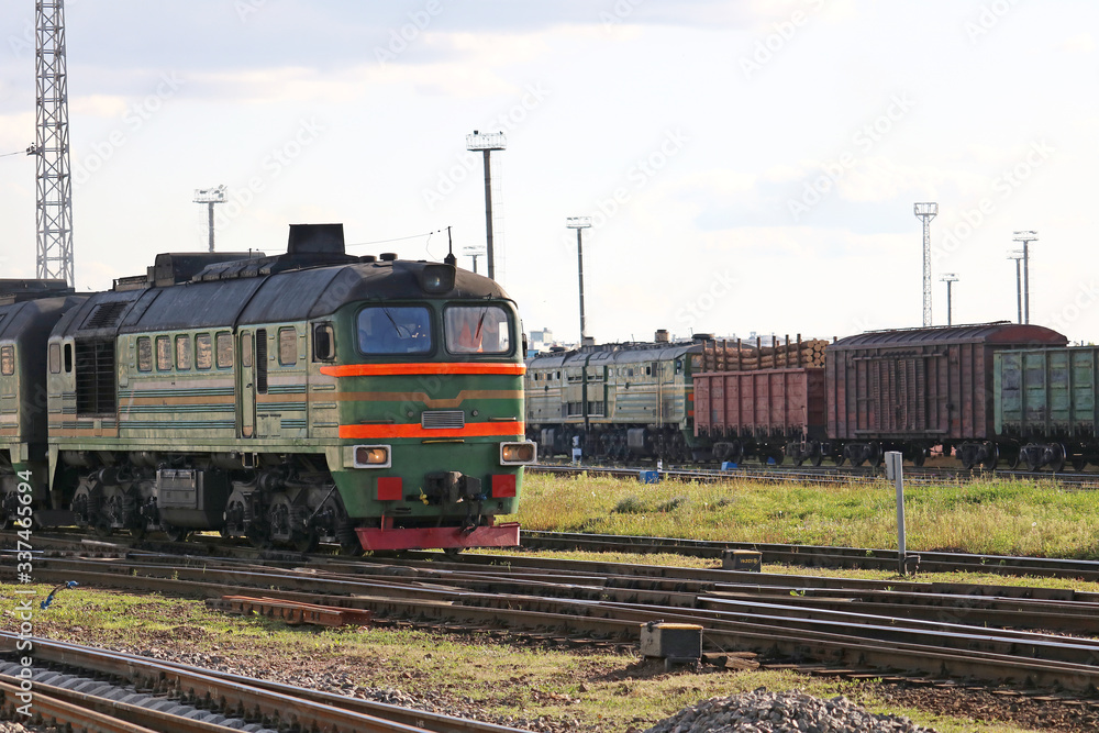 Obraz premium train at the railway station