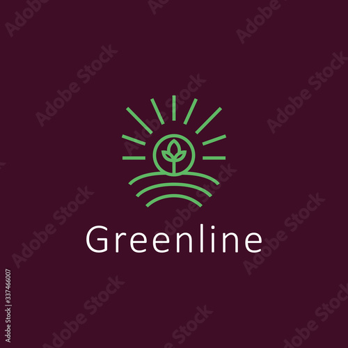 agriculture logo design vector template with Modern line Symbol Concept style.