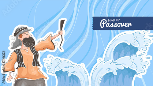 Moses separate sea for passover holiday