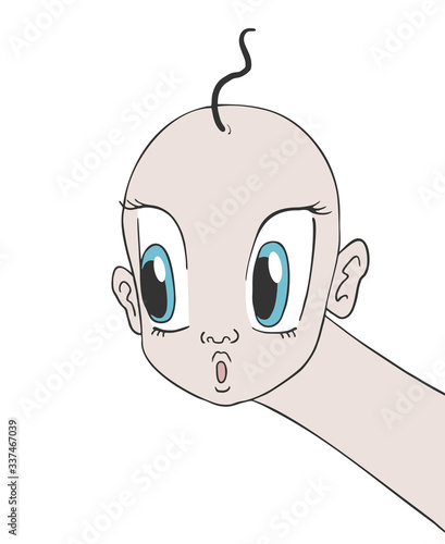 Design of funny face looking
