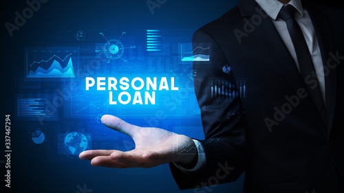 Wallpaper Mural Hand of Businessman holding PERSONAL LOAN inscription, business success concept Torontodigital.ca