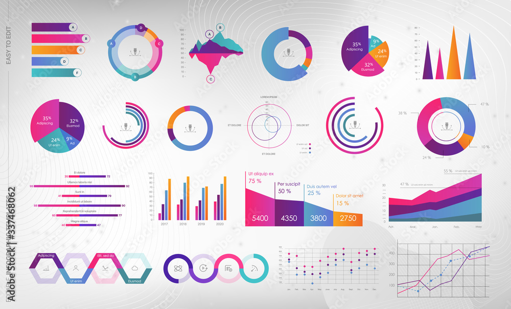 Editable Infographic Templates. Use in corporate report, marketing ...