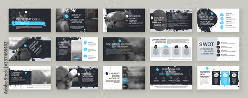 Blue presentation templates elements on a white background. Vector infographics. Use in Presentation, flyer and leaflet, corporate report, marketing, advertising, annual report, banner.
