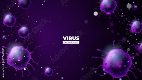 Coronavirus COVID-2019 on a blue futuristic background.