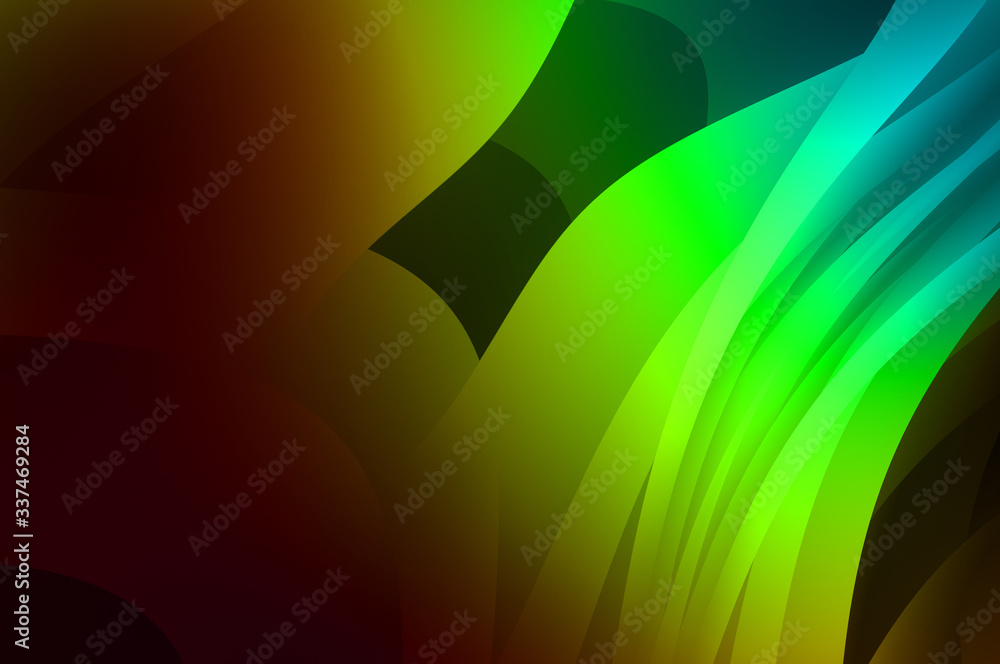 Obraz premium Abstract background with colorful gradient. Vibrant graphic wallpaper with stripes design. Fluid 2D illustration of modern movement.