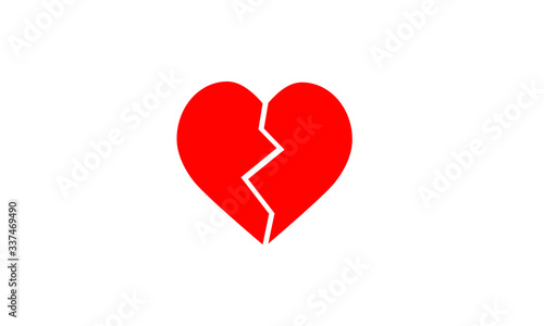 Broken heart symbol isolated vector icon