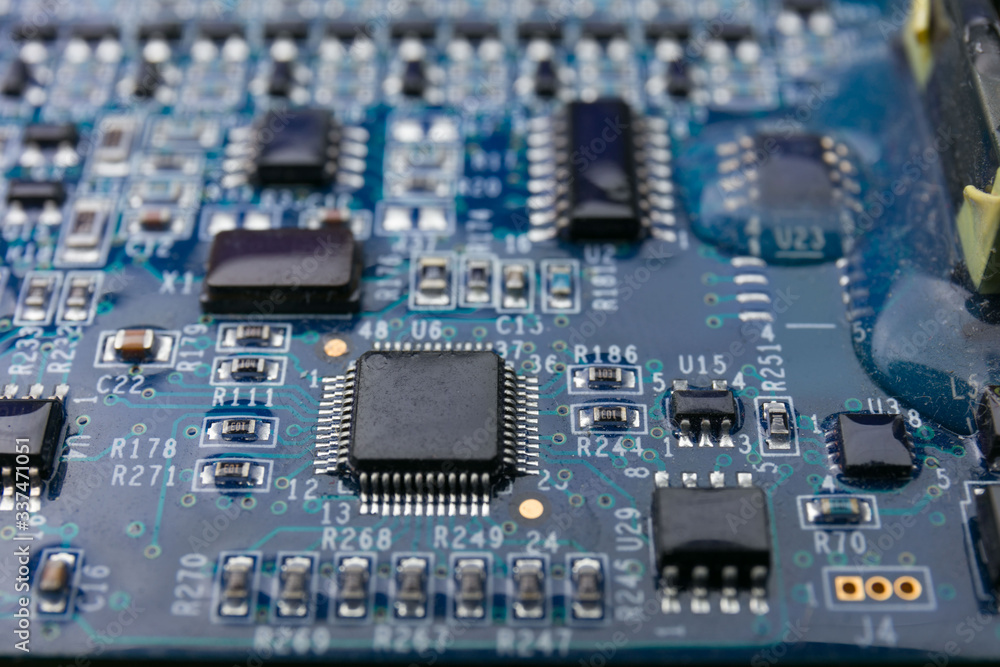 Close up image of circuit card