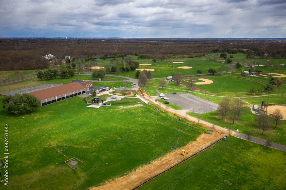 Obraz premium Aerial of Mercer County Park NJ