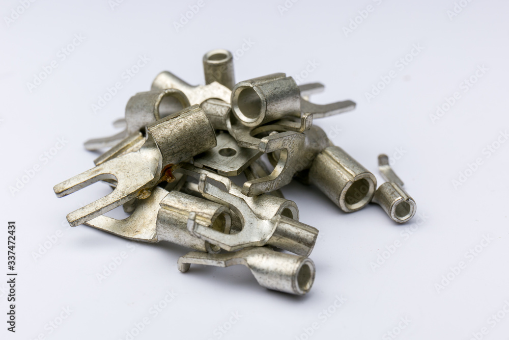 electrical terminals on a white background electrical terminals on a white background