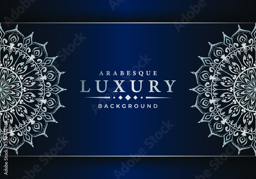 Luxury ornamental mandala design background with arabesque pattern arabic islamic east style. ornament elegant invitation wedding card , invite , backdrop cover banner illustration 