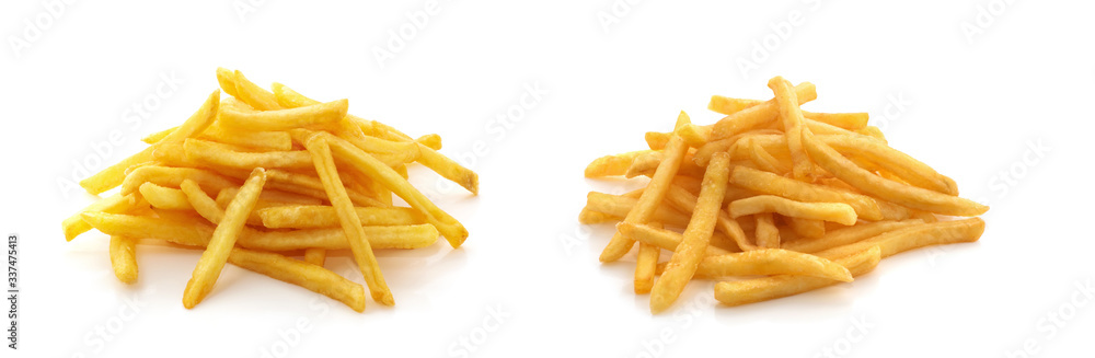 potato fry on white isolated background potato fry on white isolated background