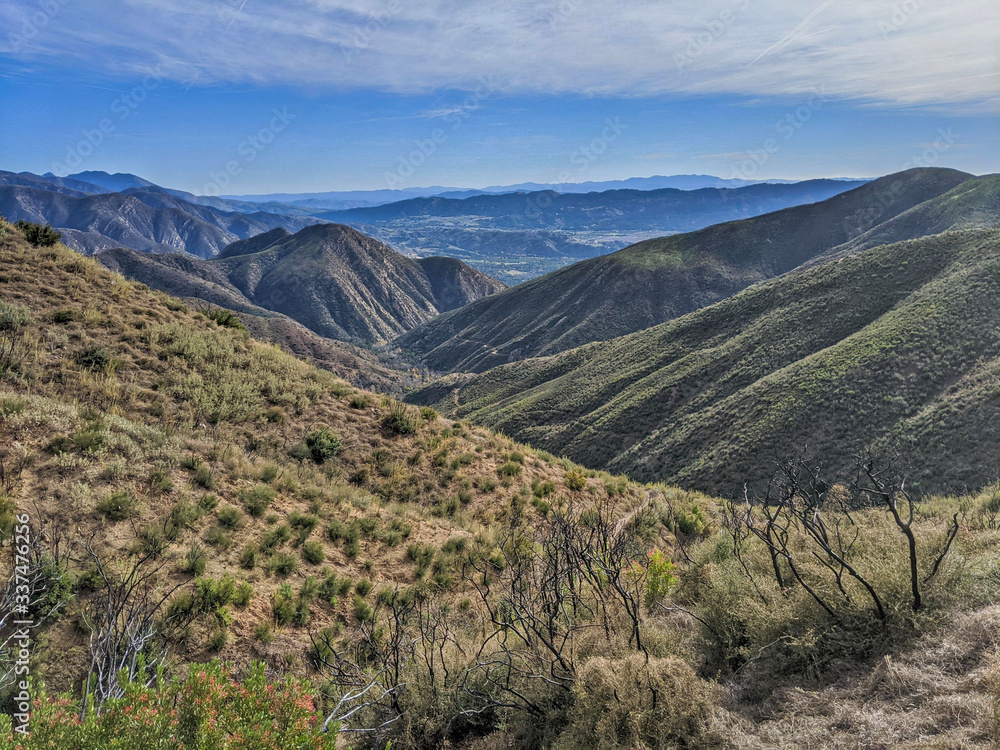 Cloudy skies over the dry rugged mountains of the Ojai valley Cloudy skies over the dry rugged mountains of the Ojai valley