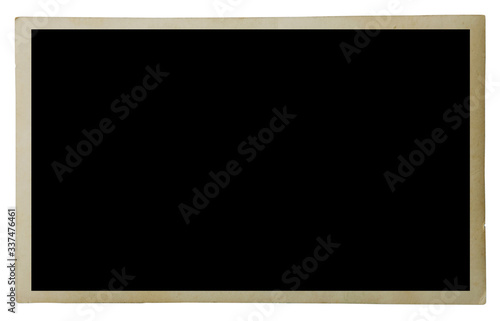 Blank old photo isolated on white