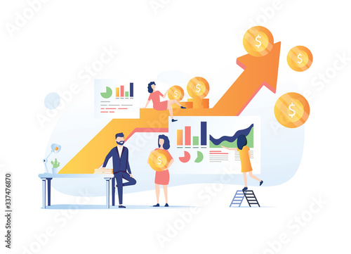 Business strategy, financial analytics. Profit increasing. Sales growth, sales manager, accounting, sales promotion