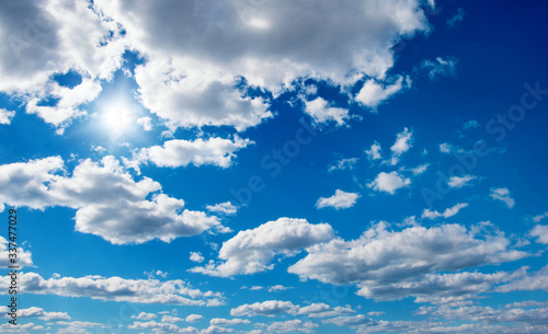 White clouds in blue sky. © nata777_7