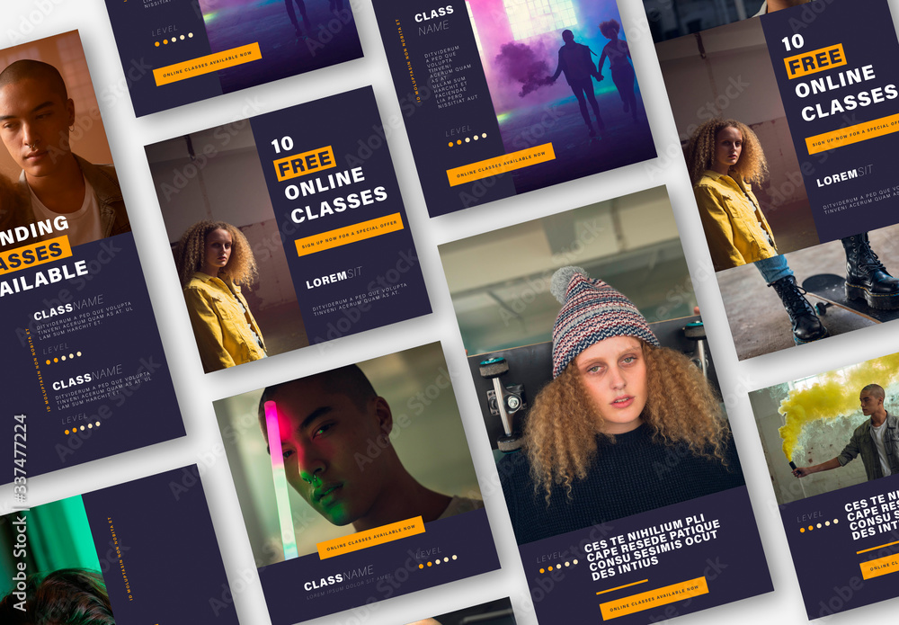 Social Media Post Layouts Stock Template | Adobe Stock