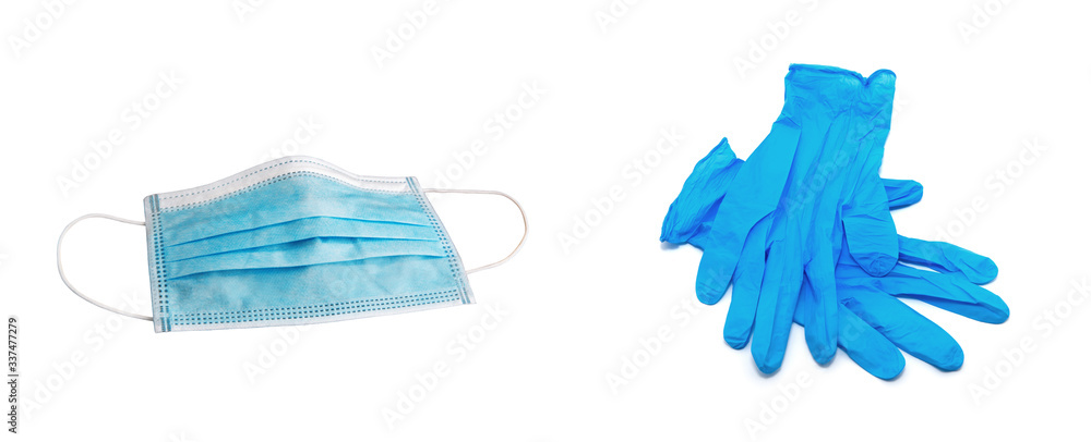 Rubber glove and stethoscope isolated on white background Rubber glove and stethoscope isolated on white background