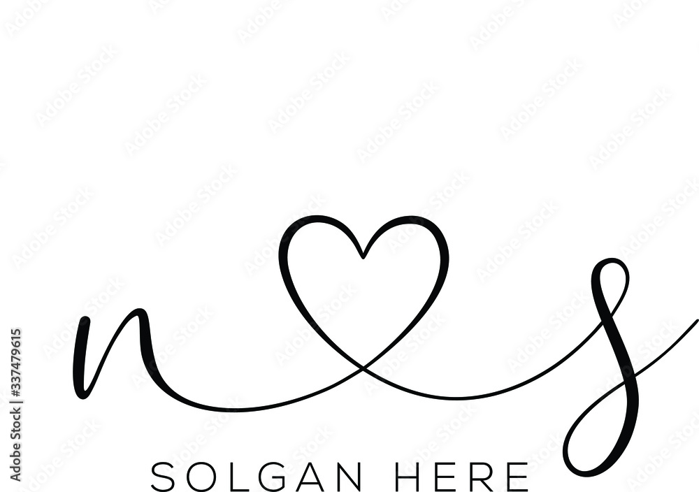 NS Initial wedding monogram logo template Stock Vector | Adobe Stock
