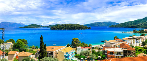 Greece travel. Picturesque NIdri bay. Beautiful Ionian island Lefkada photo