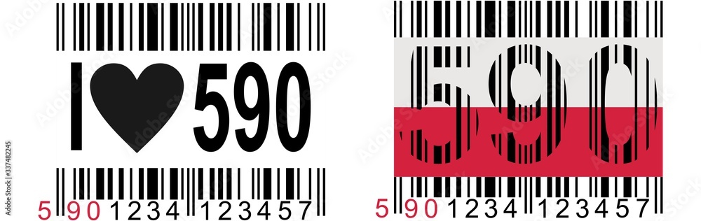 Obraz premium Bar code corresponding to Polish products - promotion of the purchase of Polish creations.