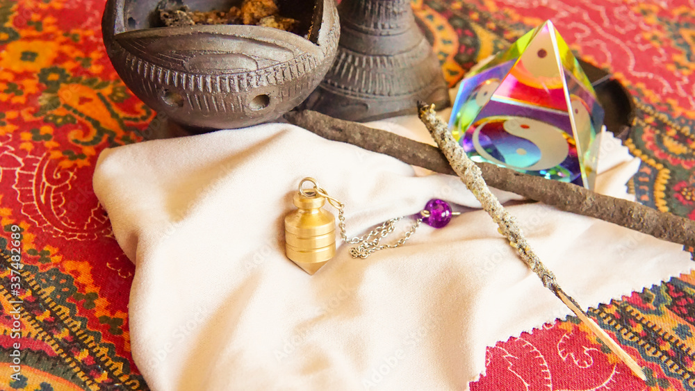 Fototapeta premium Medicine alternative dowsing forreprogramming of soul