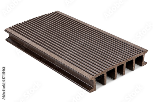 Wood - plastic composite decking system. Building material for terraced.