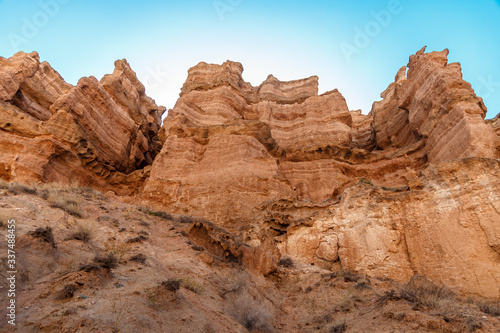 Charyn canyon is the famous place in Kazakhstan, similar to the Martian landscape