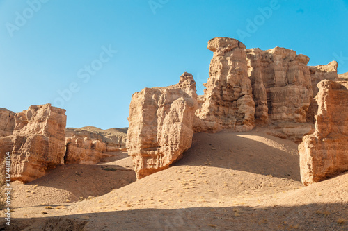 Charyn canyon is the famous place in Kazakhstan  similar to the Martian landscape