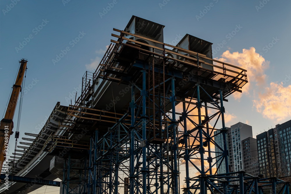 work on the construction of a high-speed overpass work on the construction of a high-speed overpass