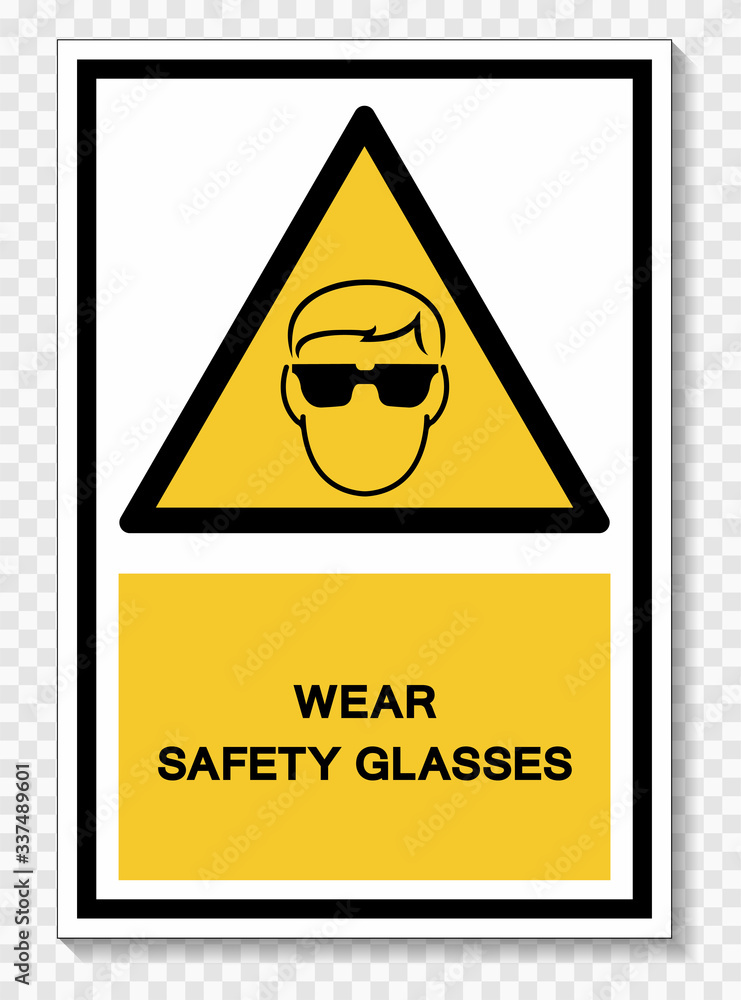 Wear Safety Glassed Isolate On White Background,Vector Illustration EPS.10 Wear Safety Glassed Isolate On White Background,Vector Illustration EPS.10