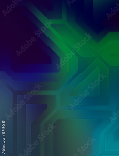 Geometric multicolored intersecting lines. Graphic illustration of digital technology. Abstract background.