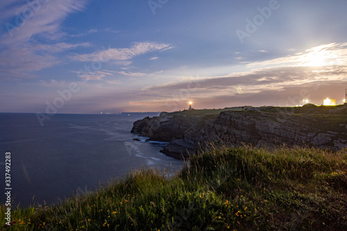 sunset at the cliff and the lighthouse