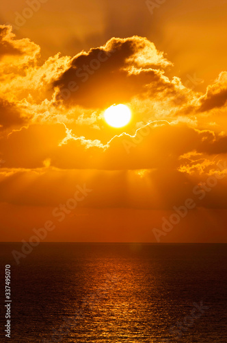 sunset in the ocean