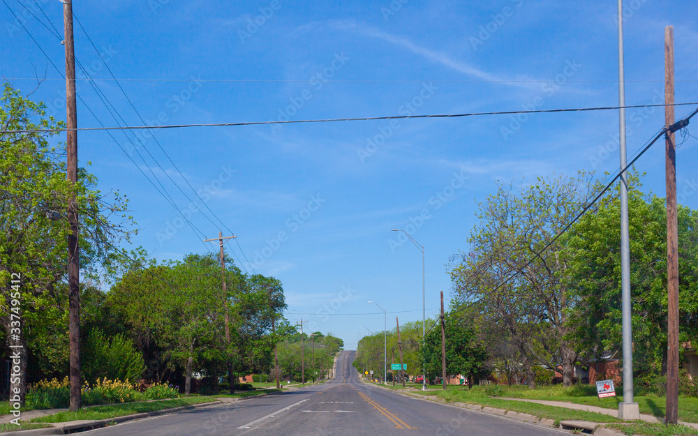 empty Coleman TX, USA,  city limits  during quarantine, April 19 2020