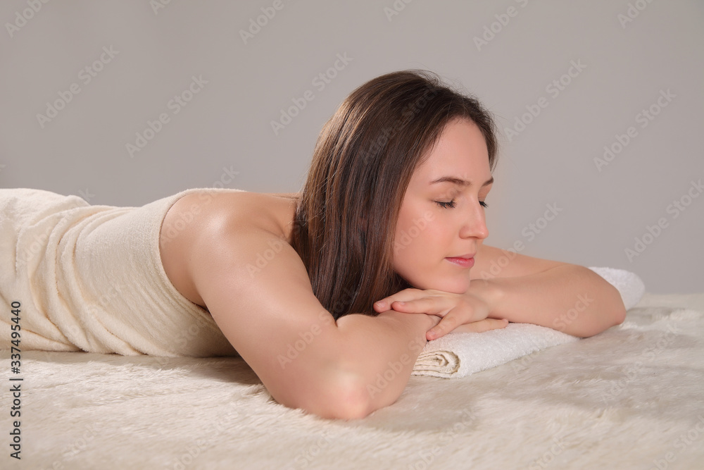 young woman relax in the spa