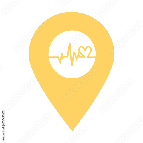 heartbeat location map pin icon. Element of map point for mobile concept and web apps. Icon for website design and development, app development. Premium hospital, clinic, pharmacy icon