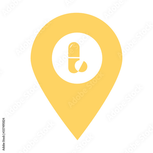 Medicine location map pin icon. Element of map point for mobile concept and web apps. Icon for website design and development, app development. Premium hospital, clinic, pharmacy icon sign