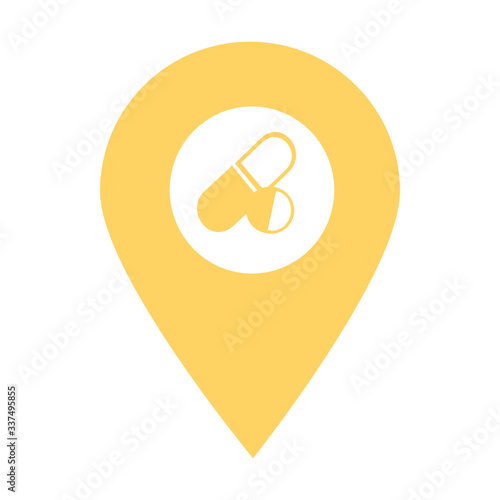 Medicine location map pin icon. Element of map point for mobile concept and web apps. Icon for website design and development, app development. Premium hospital, clinic, pharmacy icon sign