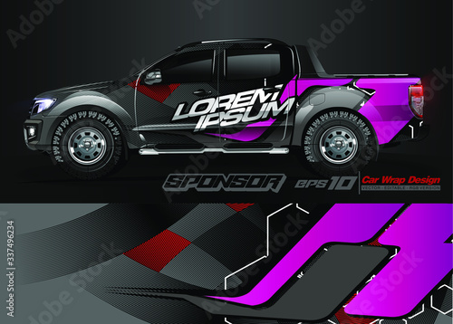 rally car livery design vector. abstract race style background for vehicle vinyl sticker wrap 