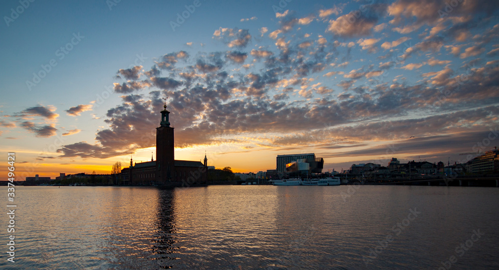 
Sunset cloudy sky over Stockholm