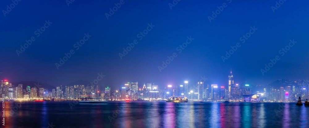 Hong Kong, China skyline  Victoria Harbor