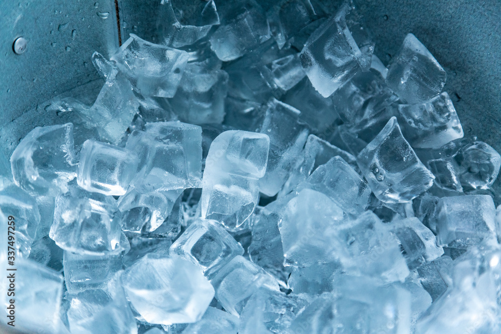 ice cubes in metal containers ice cubes in metal containers